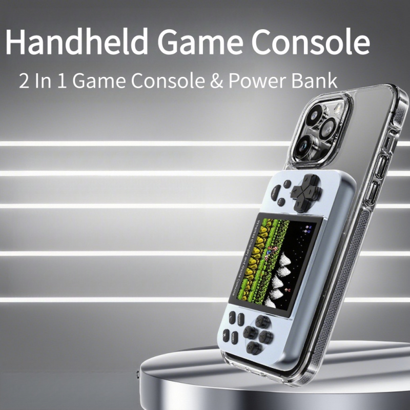 Retro Gaming Handheld Console - 新型L9携帯ゲーム機 磁気ワイヤレス充電パワーバンク内蔵 6000種類のレトロゲーム搭載 ポータブルハンドヘルドゲームデバイス