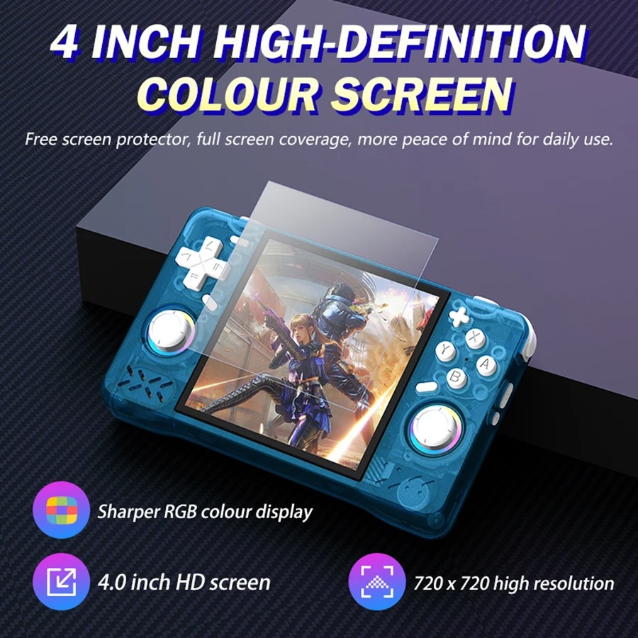 Retro Gaming Handheld Console - XF40H レトロハンドヘルドビデオゲームコンソール、Linuxシステム 4インチIPSスクリーン ミニポータブルハンドヘルドビデオプレーヤー、64GB/128GBゲーム