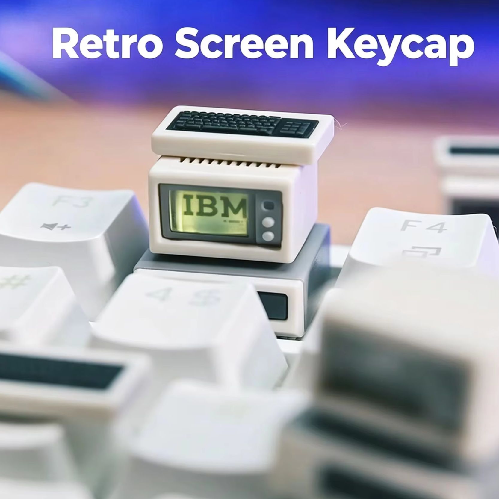 Retro Gaming Keycaps - バックライト付きレトロコンピューターキーキャップ、カスタムコンピューターコンポーネント、キーボードアクセサリー、ノベルティレジンESCキーキャップ、ゲーマー/友人へのギフト