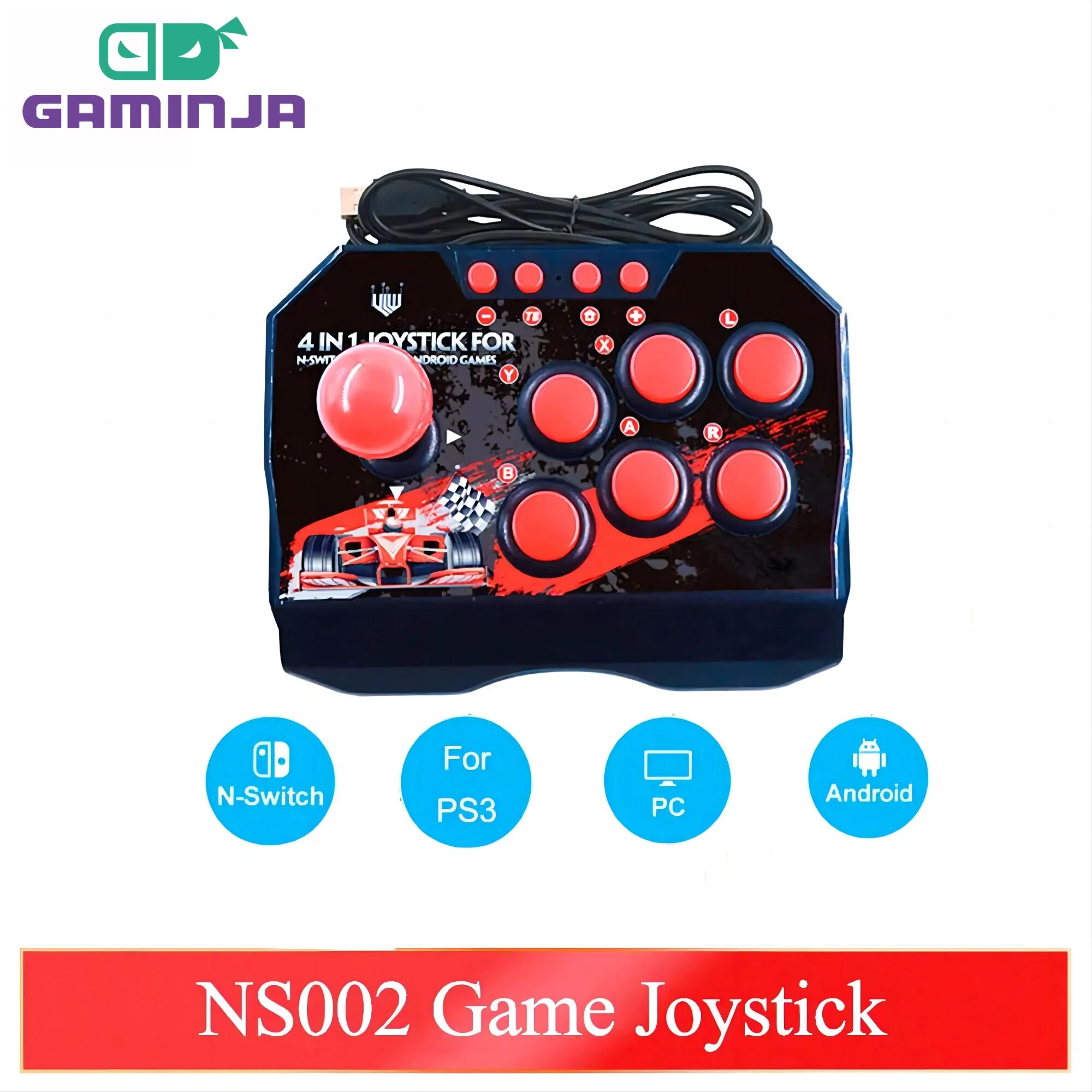 Retro Gaming On - Gaminja ns002 4 in 1レトロなアーケードコンソールゲームジョイスティックロッカー戦闘コントローラー任天堂スイッチps3 pc