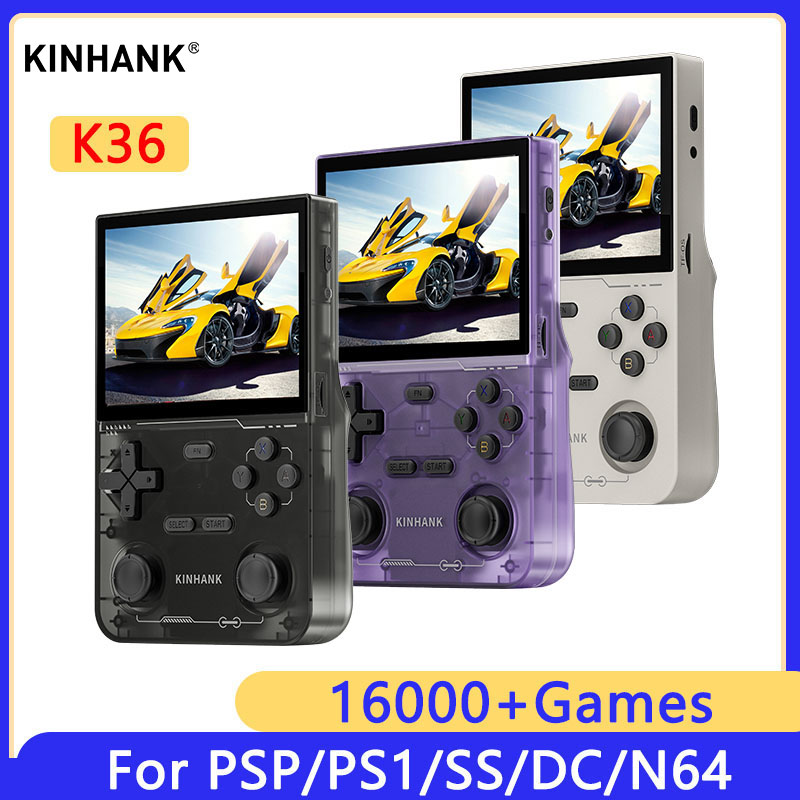 Retro Gaming Handheld Console - KINHANK K36 レトロハンドヘルドビデオゲームコンソール 500nit 3.5 インチ