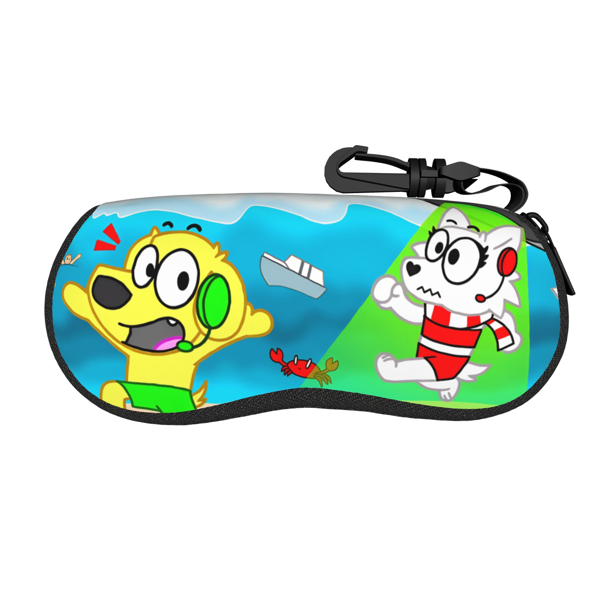 Retro Gaming Keychain - タイラーズとスノウィ ゲーミングメガネケース サングラスケース デイリーレトロアイウェアバッグ キーチェーン 男性女性用メガネボックス