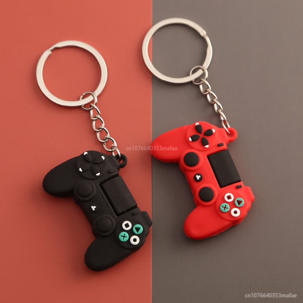 Retro Gaming Keychain - ビデオゲームハンドルキーリング男性用ミニジョイスティックモデルキーホルダー男性女性シミュレーション制御ハンドルキーリング