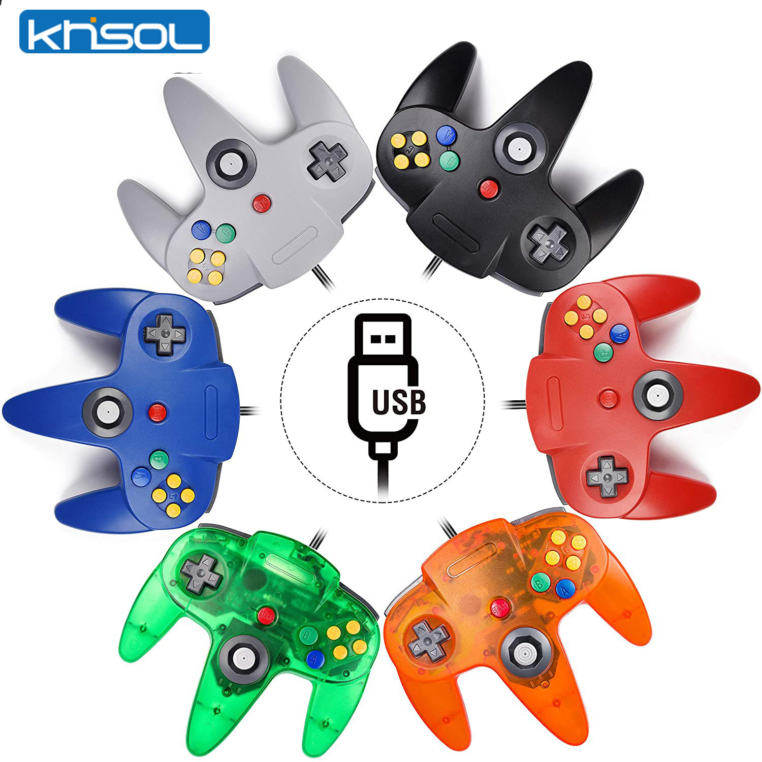 Retro Gaming On - N64 コントローラクラシック USB 有線リモートゲームパッドゲームジョイスティックアクセサリークラシック 64 コンソールレトロゲーム