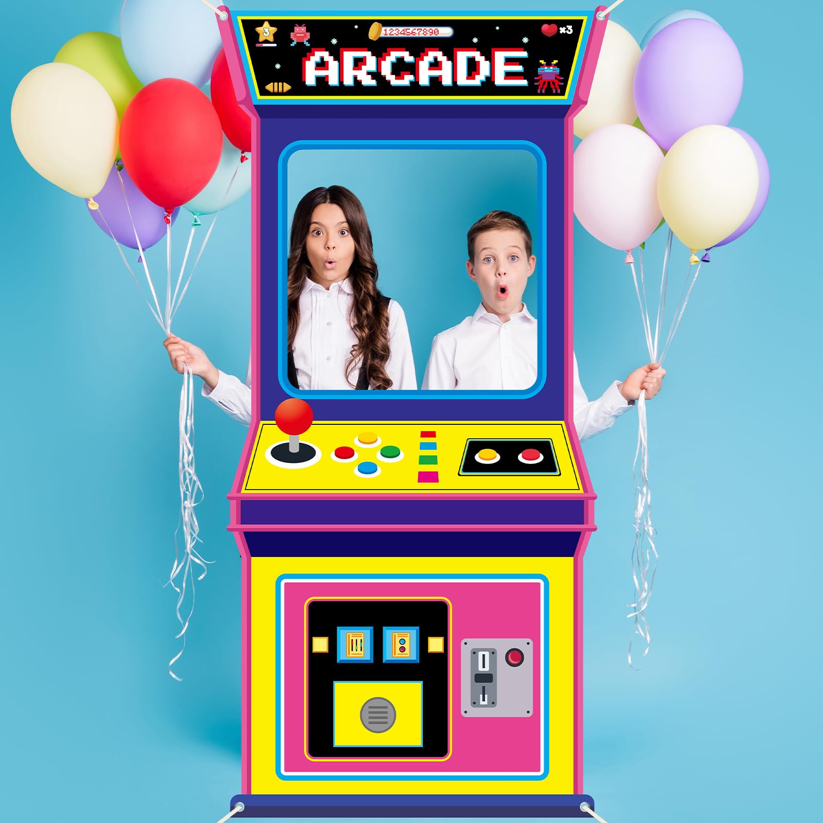 レトロビデオゲームファブリックアーケードゲーム写真背景ネオン - Retro Gaming Events のレビューと価格