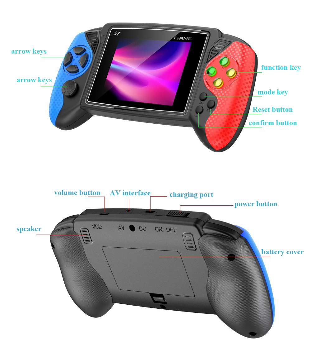 S7 レトロハンドヘルドゲーム機 3.5インチ液晶画面 62 - Retro Gaming Handheld Console のレビューと価格