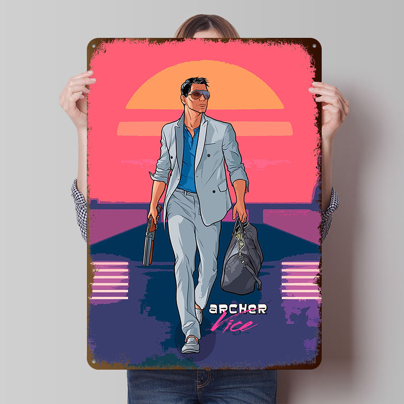 Archer Old Vibes ブリキポスター カスタマイ - Retro Gaming Vibe のレビューと価格