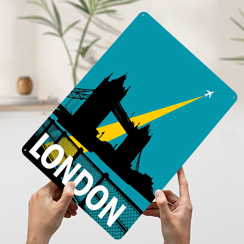 ロンドン旅行タワーブリッジ付きメタルポスターカスタムウォール - Retro Gaming London のレビューと価格