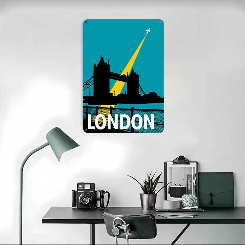 ロンドン旅行タワーブリッジ付きメタルポスターカスタムウォール - Retro Gaming London のレビューと価格