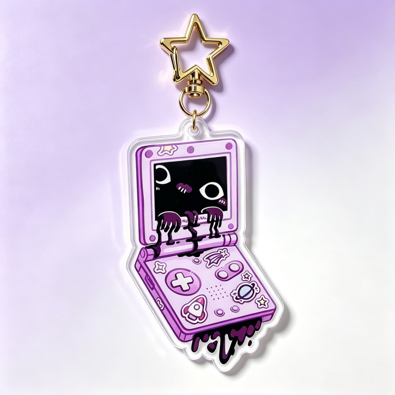 不気味なゲーム機アクリルキーホルダー、ウェアドコア、パステル - Retro Gaming Keychain のレビューと価格