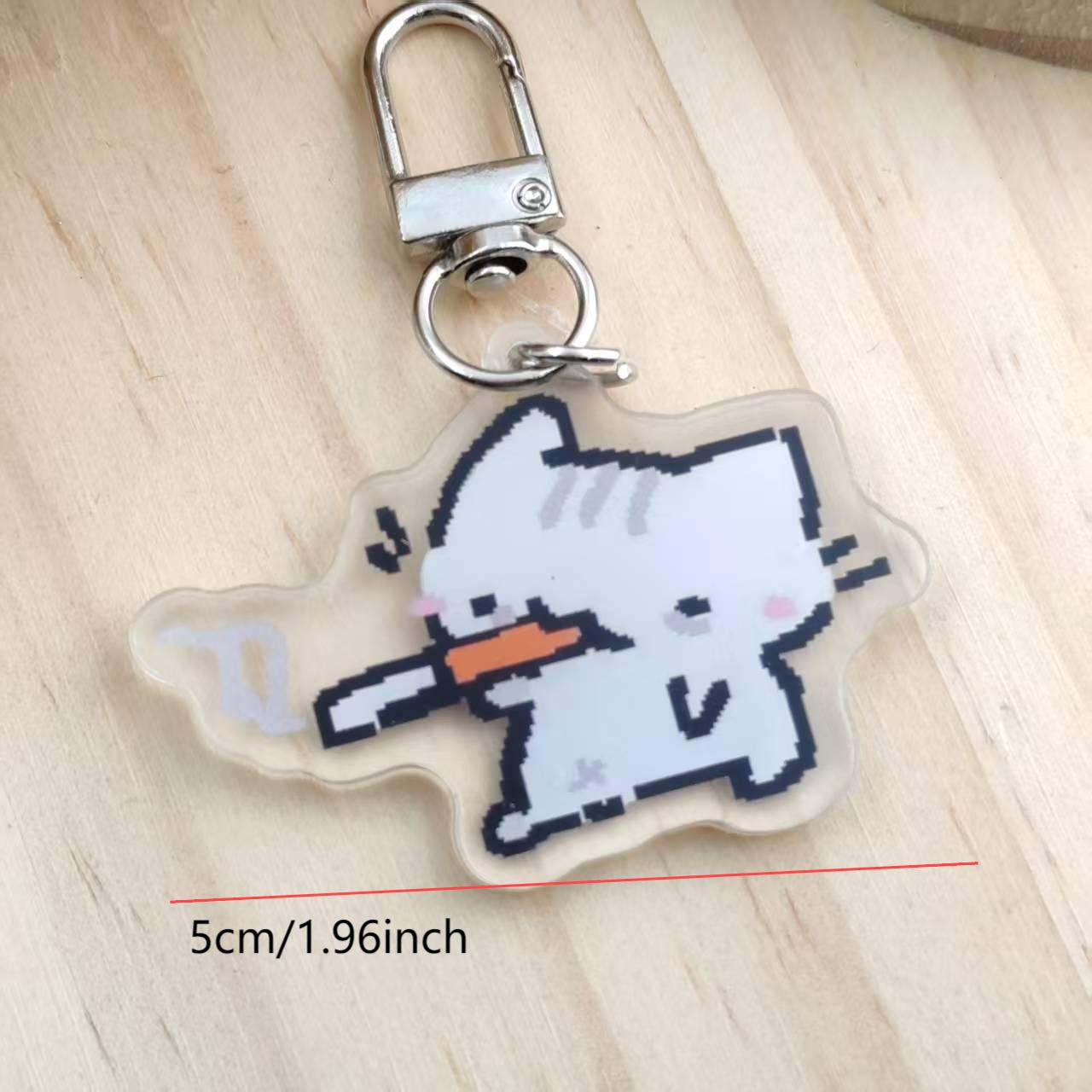 2D フラットピクセル猫キーホルダー - レトロゲームの雰囲 - Retro Gaming Keychain のレビューと価格