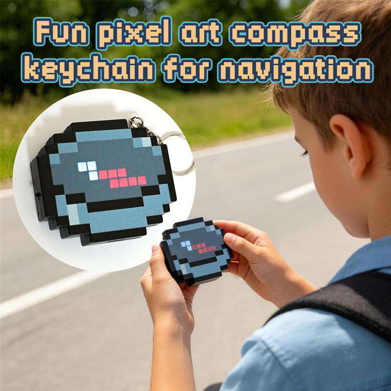 2026年新作 充電式ピクセルコンパスキーホルダー ポータブ - Retro Gaming Keychain のレビューと価格